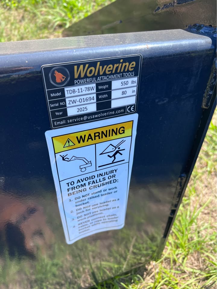 78” Wolverine Heavy Duty Skid Steer Bucket – Quick Attach